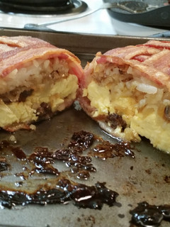 A picture of Breakfast Wrapped in Bacon.