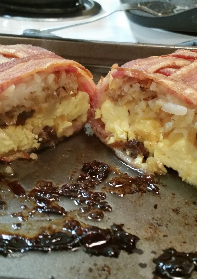 A picture of Breakfast Wrapped in Bacon.