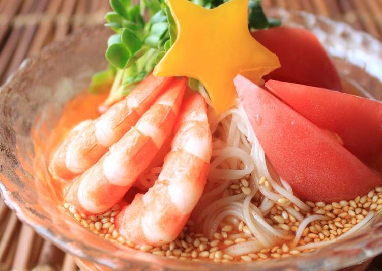 Recipe of Perfect Qixi Star Festival: Spicy Hot Somen Noodles with Prawns
