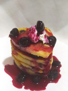 Una foto de Hotcakes o Pancakes Con Arándanos Sin Gluten