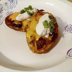 A picture of Chili Cheese Potato Skins.