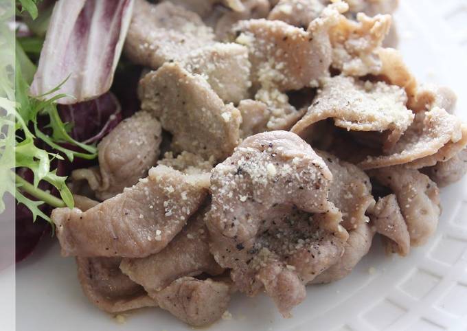 Fast-Cooking Thin Pork Slices with Parmesan Cheese