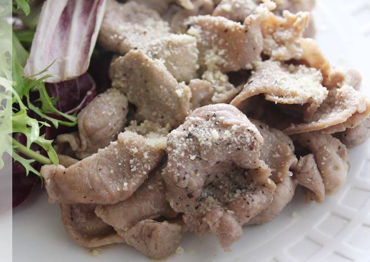 Simple Way to Prepare Ultimate Fast-Cooking Thin Pork Slices with Parmesan Cheese