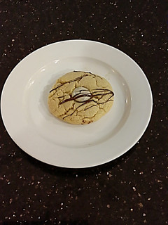 A picture of White Chocolate Cookies with a Cookies and Cream Center.