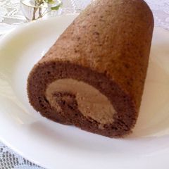 A picture of Melt in Your Mouth Chocolate Chiffon Roll Cake.