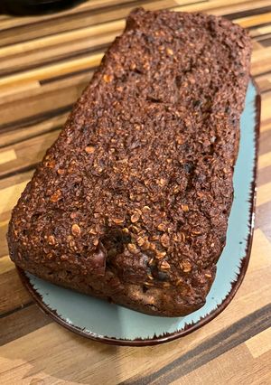 Una foto de Budín de avena, banana y chocolate