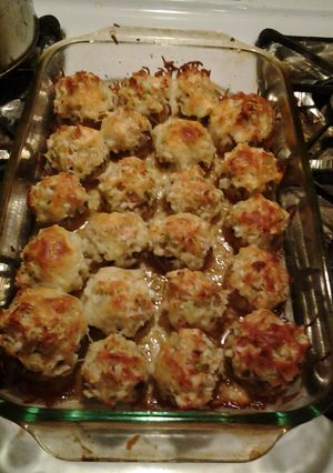 A picture of Party Stuffed Shrooms.