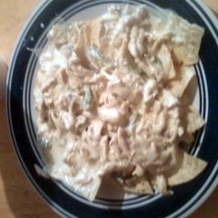 A picture of chicken nachoes.