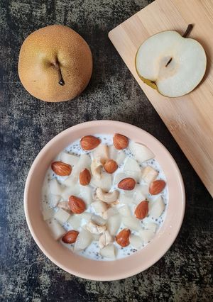 Una foto de Pudding de nashi con yogur y chía