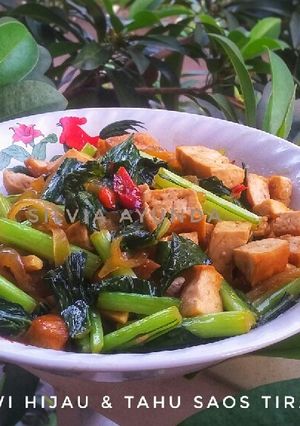 Foto resep Tumis Sawi Hijau & Tahu Saos Tiram