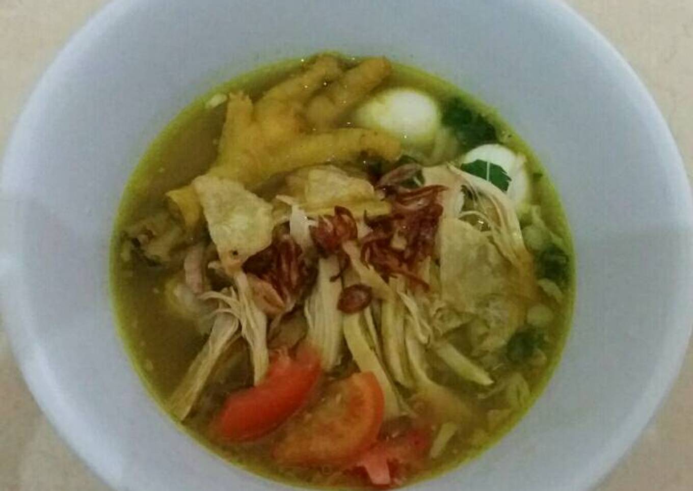 Soto Ayam Ceker n Telur Puyuh Ala Resep Ibu