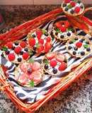 Tartaletas veganas saludables de coco 🥥 y frutas 🍓🫐🍃