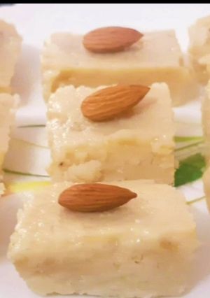 A picture of Mawa burfi recipe I khoya burfi recipe.