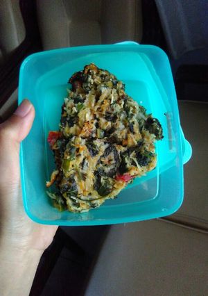 Foto resep Telur dadar sayur keju bekal sekolah