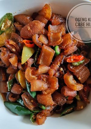 Foto resep Oseng Kikil Cabe Hijau Pedas Manis