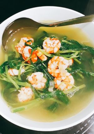 Hình của món Canh rau muống nấu tôm.