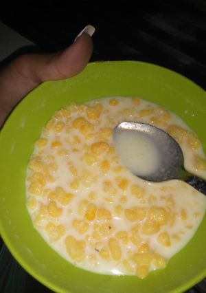 Una foto de Mazamorra con leche y panela