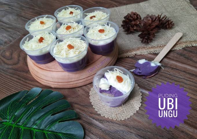 Puding Ubi Ungu Vla Susu Keju