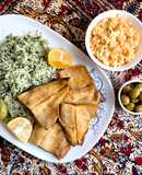 ماهی تنوری با گشنیز پلو (Oven-baked fish with coriander pilaf)