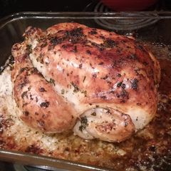 A picture of Roasted Rice Stuffed Chicken.