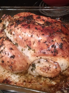 A picture of Roasted Rice Stuffed Chicken.