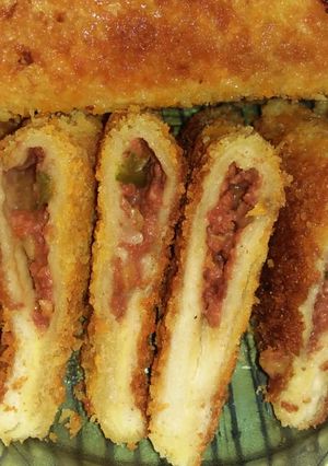 Foto resep Roti isi kornet daging