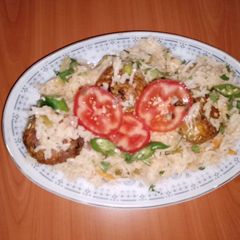 A picture of Manchurian fried rice 🫑🌶️🧅.