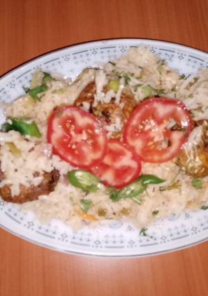 A picture of Manchurian fried rice 🫑🌶️🧅.