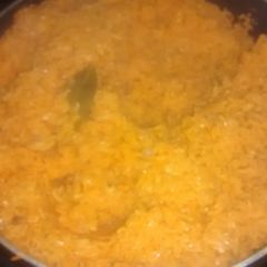 Spanish rice A picture of Spanish rice.