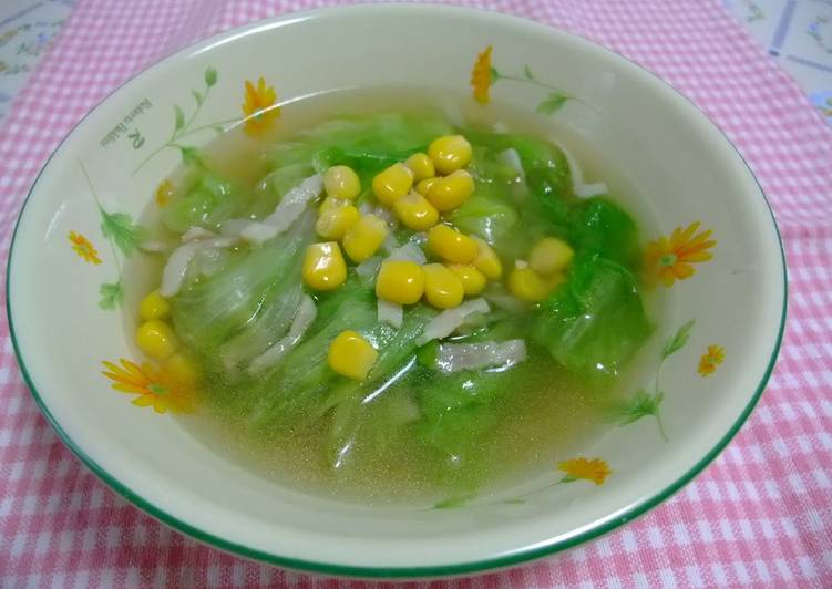 Easiest Way to Prepare Appetizing Soup with Lots of Lettuce