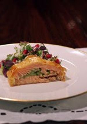 A picture of Salmon Wellington.