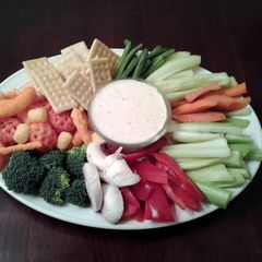 A picture of Garlic Herb Vegetable and Chip Dip.