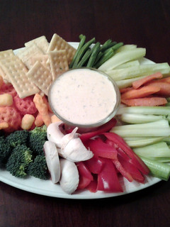 A picture of Garlic Herb Vegetable and Chip Dip.