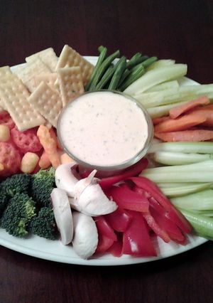 A picture of Garlic Herb Vegetable and Chip Dip.