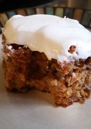 A picture of Spiced Carrot Cake with Cream Cheese Frosting.