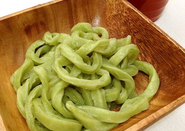 Easiest Way to Prepare Homemade Homemade Udon Noodles Made With Matcha Aojiru