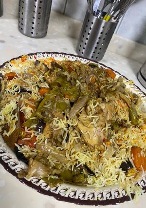 صورة لوصفة مقلوبة الدجاج