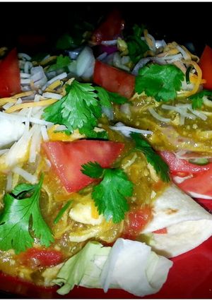 A picture of Mike's Smothered Soft Chicken Tacos.