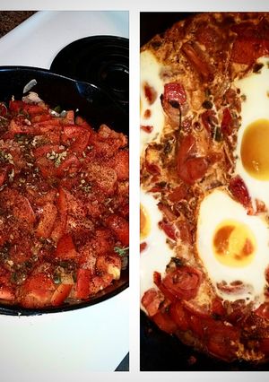 A picture of Shakshouka Israeli Breakfast.