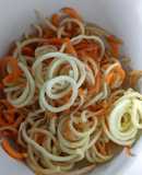 Carrot, courgette and apple salad with honey lemon dressing