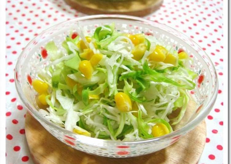 Cabbage and Corn Salad with Sesame Dressing
