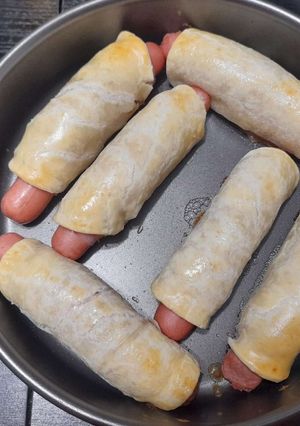 Una foto de Salchichas envueltas con panceta