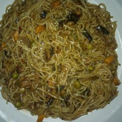 A picture of Brown spaghetti.