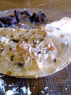 A picture of Steak, Mushroom & Spinach Quesadilla.