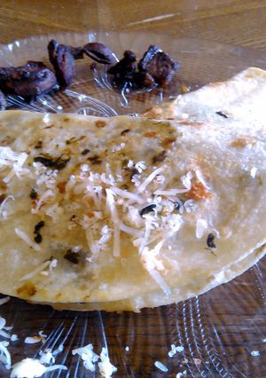 A picture of Steak, Mushroom & Spinach Quesadilla.
