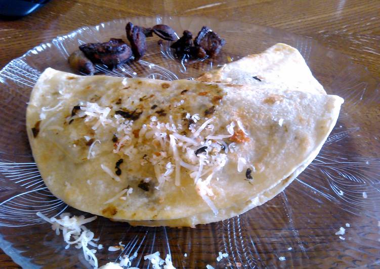 Recipe of Favorite Steak, Mushroom &amp; Spinach Quesadilla