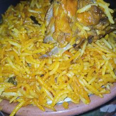 A picture of Chapati biryani bawarchi style men.