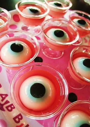 A picture of Halloween Eyeball Calpico Jellies.
