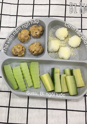 Hình của món THỊT VIÊN NẤM MIX NGÔ HẤP (blw).