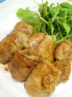 A picture of Meat Wrapped Lotus Root and Grainy Mustard.